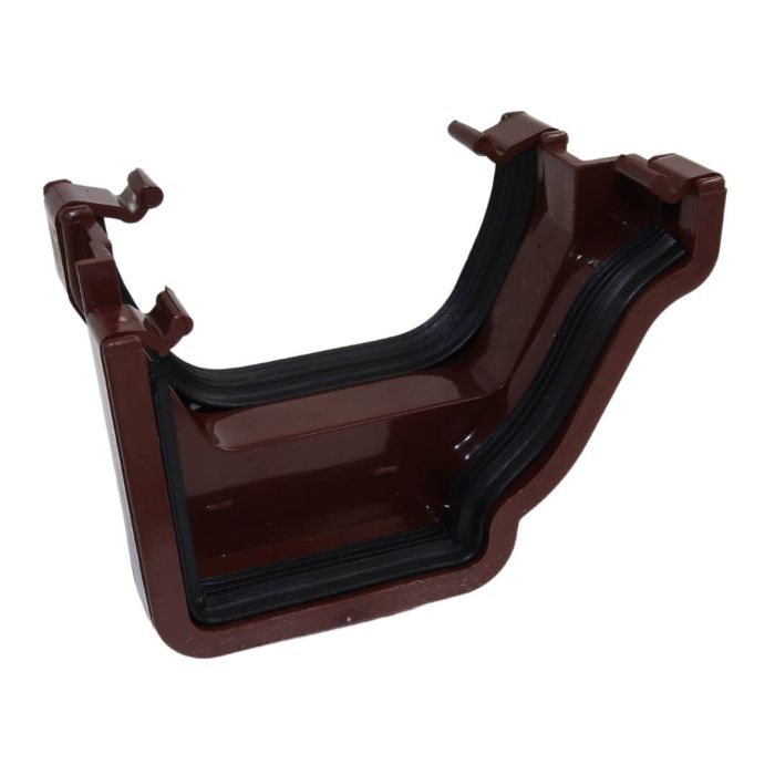Brown Ogee Guttering Square Gutter Adaptor Right Hand - 135mm