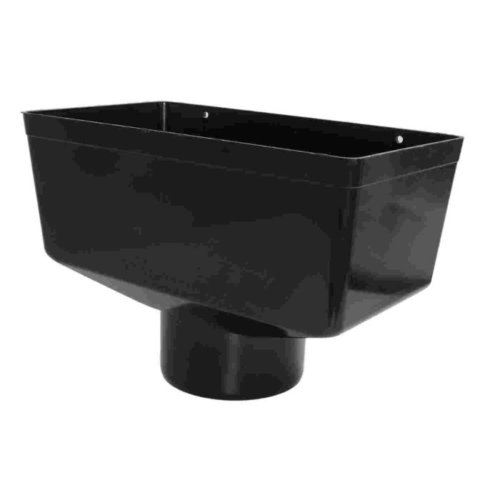 Black Commercial Guttering 110mm Outlet Hopper - 170mm