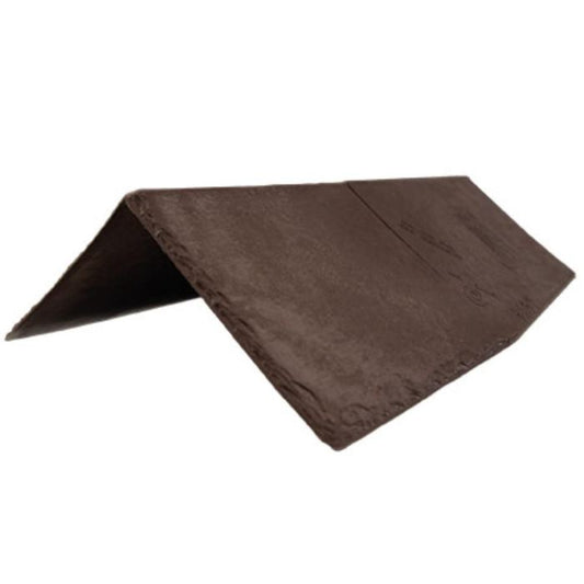 Brown Chestnut Tapco Slate Lightweight Roof Tile Ridge and Hip Cap - Length 445mm x Width 150mm