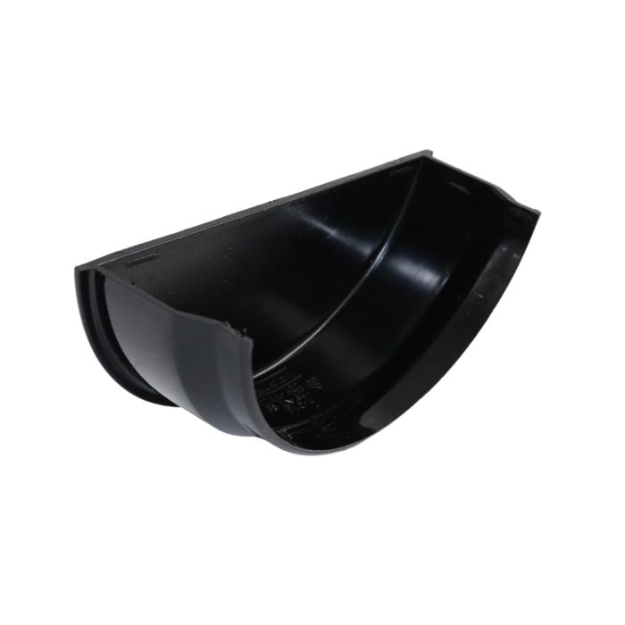 Black Half Round Guttering Internal Stop-end - 112mm