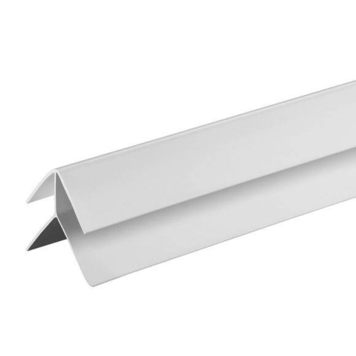 Guardian White PVC Decor Cladding 8/10mm 2 Part External Corner Trim - 2.7m