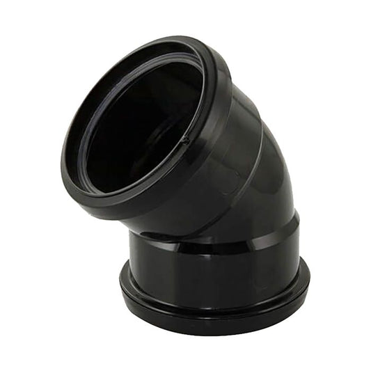 Black Double Socket 135° Soil Bend - 110mm