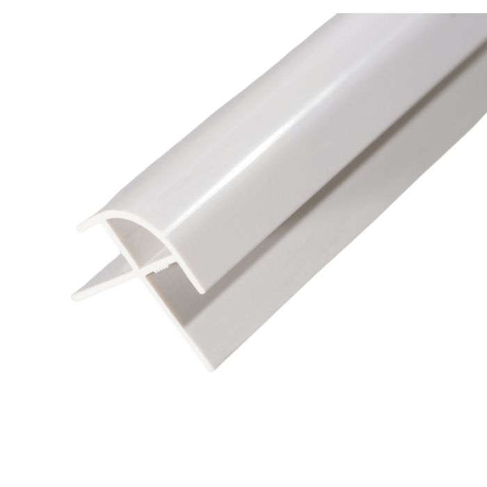White PVC External Corner for Storm 10mm Bathroom Cladding - 2.4m