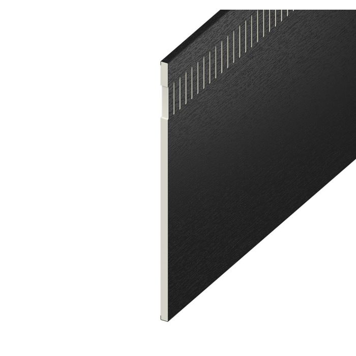 Black Ash Woodgrain 10mm Vented Flat Board - Length 5m x Width 150mm