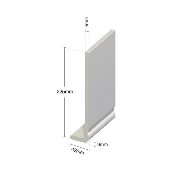 UPVC Fascia Capping Board – White, 5m x 225mm (Ogee)