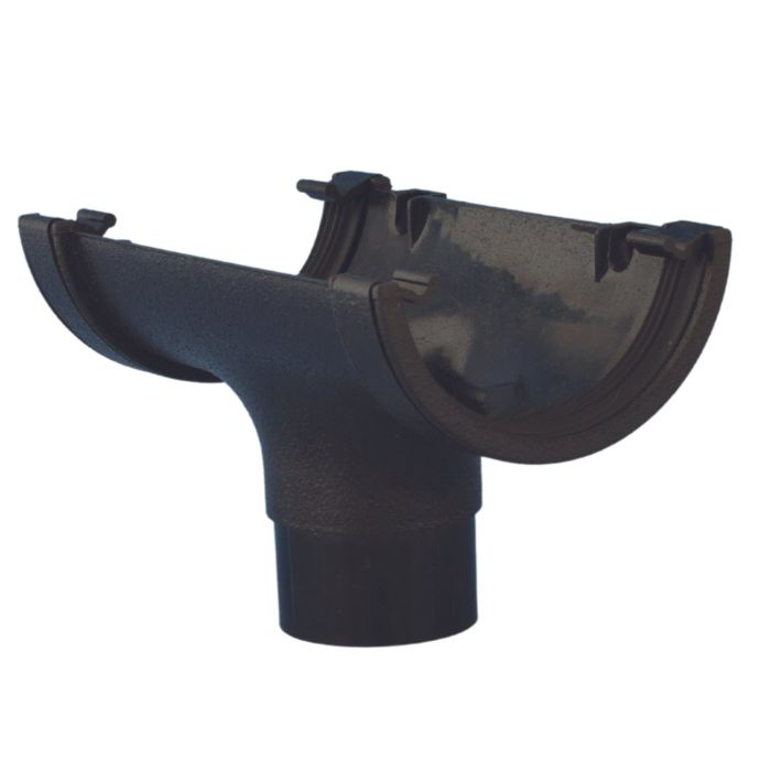 Cast Iron Effect Half Round Guttering Running Outlet - 112mm