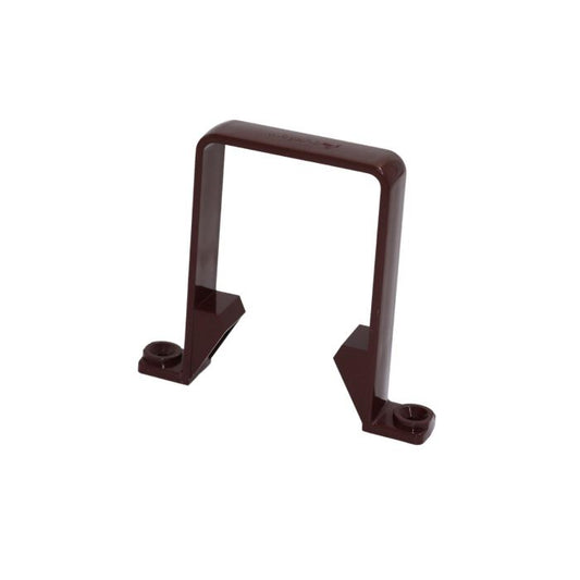 Brown Square Guttering Downpipe Clip - 114mm