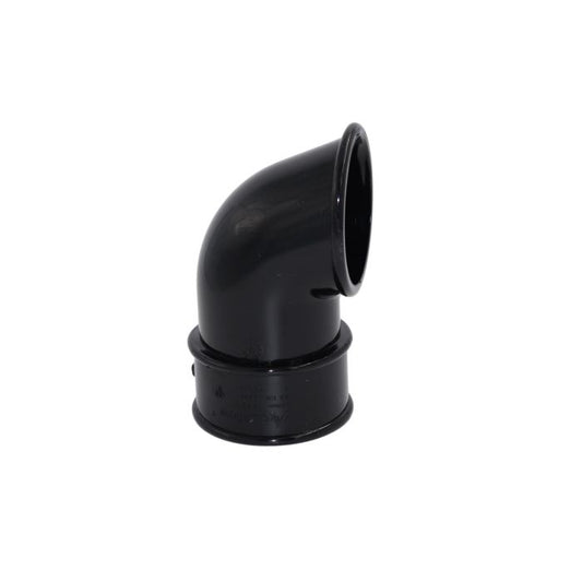 Black Round Guttering Downpipe Shoe - 112mm