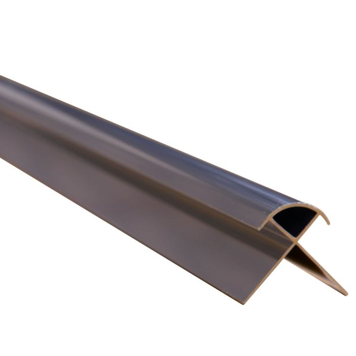 Polished Chrome Aluminium External Corner Trim for 11mm Panel - 2.42m Length