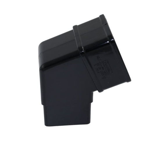 Black Square Guttering 112.5° Offset Bend - 114mm