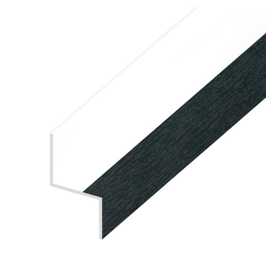 Anthracite Grey Woodgrain Shiplap Cladding Drip Trim - Length 5m x Width 25mm