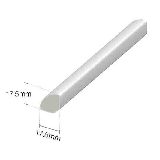 UPVC Quadrant Trim - White Ash, 5m x 17mm