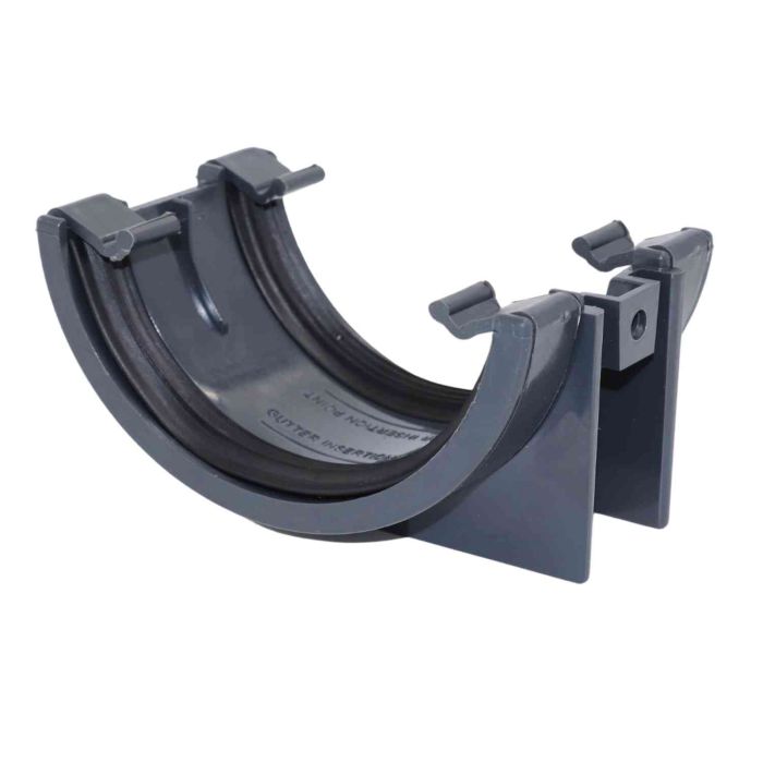Anthracite Grey Half Round Guttering Union Bracket - 112mm