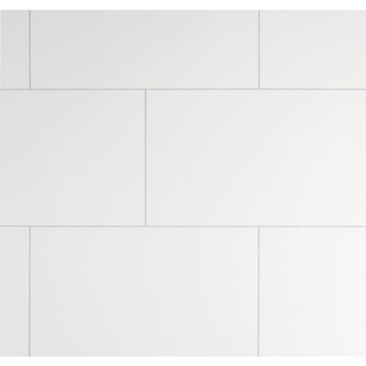 Guardian Large White Grout Line Tile 10mm PVC Decor Cladding Panel - 2.4m x 1m