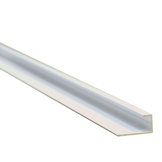 White Powder Coated Aluminium End Cap Trim for 11mm Panel - 2.42m Length