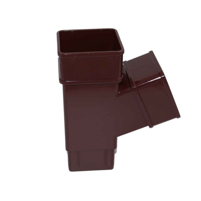 Brown Square Guttering 112.5° Branch - 114mm