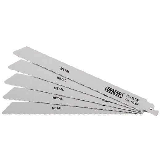 Draper Bi-metal 225mm Reciprocating Saw Blades Multi Purpose Cutting 14tpi - 5 Pack
